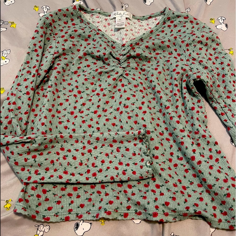 Girls white Fawn long sleeve top (New)